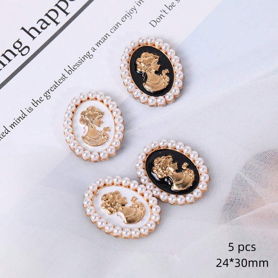 5 Đúng mốt Và Linh hoạt Mới Hợp kim Dầu nhỏ giọt Trân châu Làm đẹp Đầu Quý cô DIY Đồ trang sức Trâm cài Lỗ Giày Khóa Phụ kiện - Nhiều màu - Xem 1