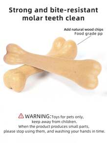 1pc Durable Dog Chew Toy, Dog Bone Shaped - Yellow - View 5