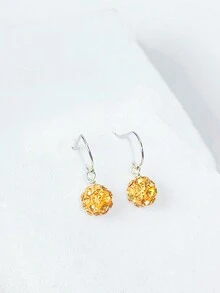 2入組925銀＆鋯石可愛奢華耳環,適合女性日常通勤佩戴,秋冬珠寶禮物 - 香檳色 - 查看 2