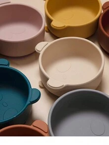 兒童矽膠碗熊貓寶貝餐具,聖誕萬聖感恩節禮物 - 淺藍色 - 查看 3