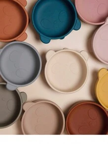 兒童矽膠碗熊貓寶貝餐具,聖誕萬聖感恩節禮物 - 淺藍色 - 查看 6