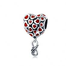 bamoer 1 pièce 925 Argent Sterling Famille Perles D'amour Rouge Perles D'étreinte Aimante Pour Bracelet De Femmes Collier Accessoires De Bricolage Cadeau De La Saint-valentin