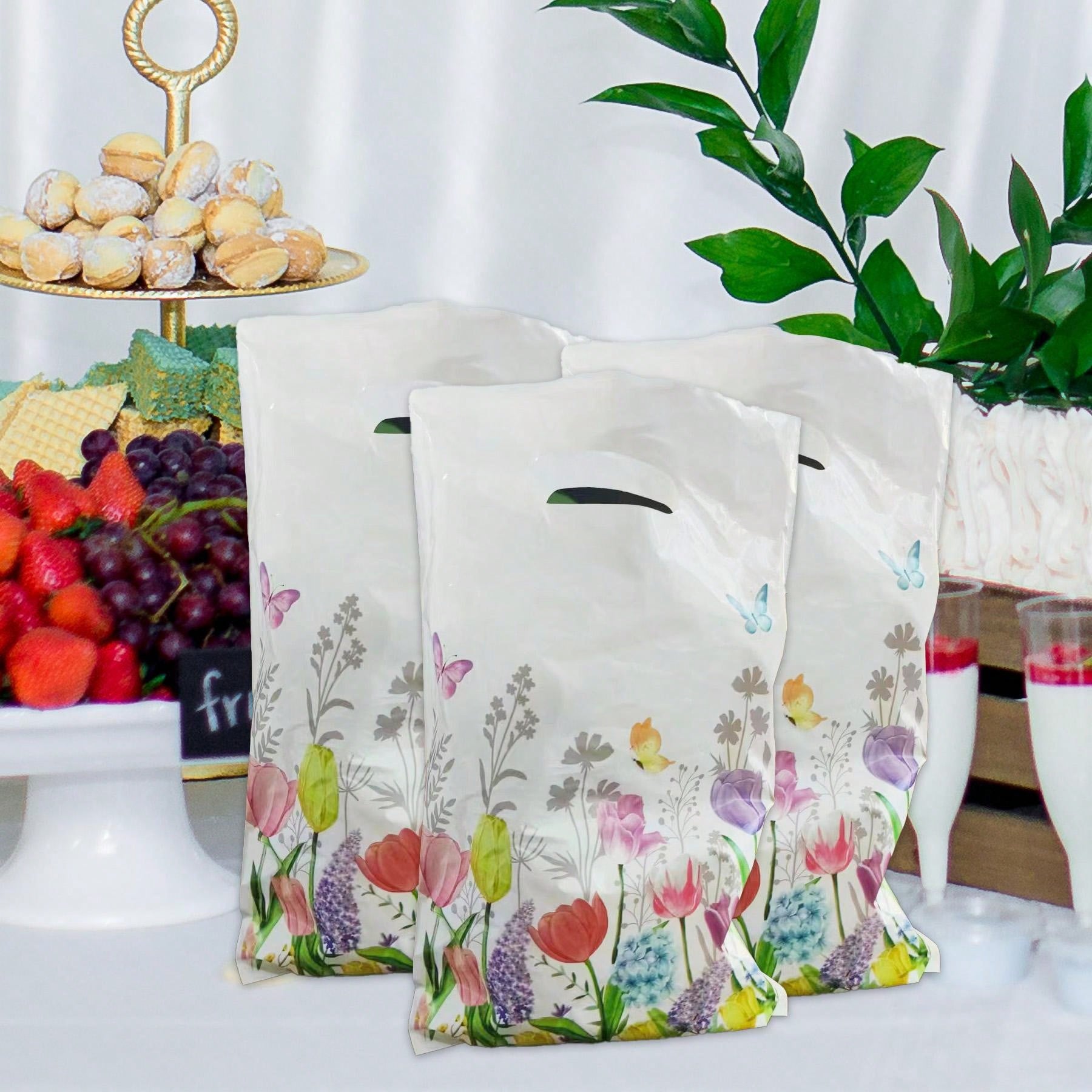 20pcs Flower & Butterfly Themed Gift Bag Set, Party Favor Bag, Candy