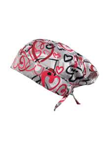 SOULMATE Printed Surgical Medical Cap For Women - 灰心 - 查看 3