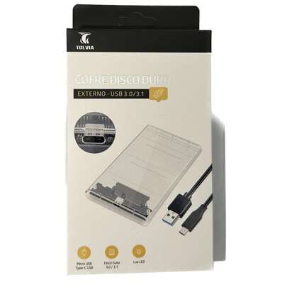 Case Slim Hd Ssd Adaptador Usb 3.0/3.1 Sata 3.0" Externo 5gbps Rápido Transparente