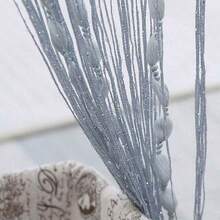 1入組簡約優雅銀線帶流蘇裝飾窗簾,適用於客廳、服飾店和浴室 - 灰色 - 查看 2