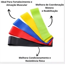 Kit 5 Faixa Elástica Super Mini Band Para Treino Exercícios