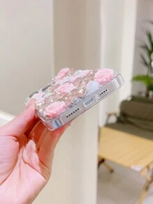 防震闪亮水钻亮片珍珠玫瑰花保护手机壳，兼容 16 Pro Max、16 Pro、15 Pro Max、15 Pro、15 Plus、15、14 Pro Max、14 Pro、14 Plus、14、13 Pro Max、13 Pro、13、12 Pro Max、12 Pro、12、11 Pro Max、11、XS Max、XS、XR、7 Plus、8 Plus、Galaxy S23、S24、S25、Galaxy S25 Edge，春季礼物、婚礼派对佳品，国际版，非国内版。 - 粉色 - 查看 7