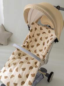 婴儿推车保暖毯睡垫，冬季 - 米色 - 查看 4