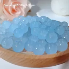 106pcs 8mm ( 0.315in ) Ánh sáng Xanh Hạt thủy tinh Với Thẳng Lỗ , DIY Làm đồ trang sức Phụ kiện - màu xanh da trời - Xem 4