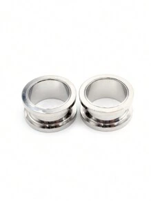 2入組 6-25mm 不鏽鋼耳道管塞,黑藍金顏色擴張器伸展器穿孔身體首飾 - 擴耳器 - 查看 34