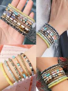 1 Fio De Miçanga Cilíndrica De Rondelle De Pedra 4x2mm De Turquesa, Quartzo E Jasper Para Fazer Jóias Com Contas De Disco Redondo E Plano Para Fazer Pulseiras Como Acessórios Diy