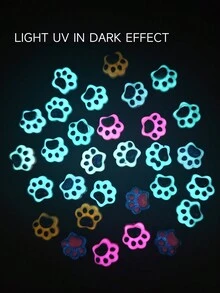 30 件樹脂美甲貓爪形狀裝飾、發光和卡通 3d 配件適合 Diy 彩色混合指甲裝飾 - 彩色 - 查看 5