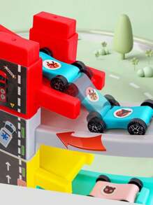 1 pieza Juego de pista de coche de 8 capas con 4 coches, adecuado para niños y niñas de 3 a 6 años, regalo de cumpleaños perfecto, color aleatorio