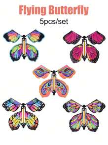 5 件裝飛蝴蝶書籤魔術玩具堵嘴道具 - 彩色 - 查看 1