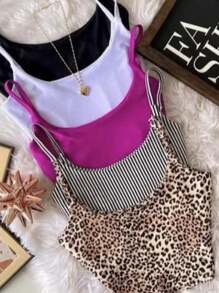 Women Tank Tops & Camis - 黑與白 - 查看 2