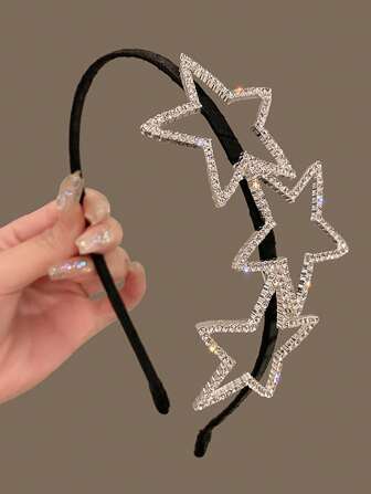 1pc Children's New Arrival Luxurious & Exquisite Rhinestone Star Simple Daily Hair Band