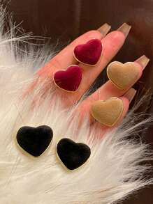 1對/2入組 簡潔時尚的丹寧925銀針圓耳環,適合女士日常佩戴 - 圓形 - 查看 7