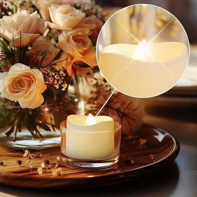 Nến tealight không lửa, nến tealight LED, nến cầu nguyện chạy bằng pin, thích hợp làm quà tặng Halloween, Ngày Valentine, Năm mới, trang trí bàn tiệc cưới, nến nhấp nháy, nến tealight điện tử mô phỏng chân thực, thích hợp cho đám cưới, bàn ăn, ngoài trời, Halloween, Lễ Phục Sinh, tiệc tùng, Giáng sinh và các dịp khác.