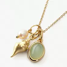 Retro Elegant Dongling Jade, Seashell & Conch Shell Necklace - Green - View 7