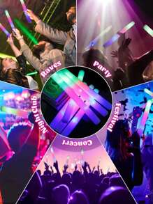 8PCS LED Glow Sticks Colorful Foam Stick Glow Sticks Cheer Tube Glows In The Dark Light For Birthday Party Concert Supplies - Blue - View 4