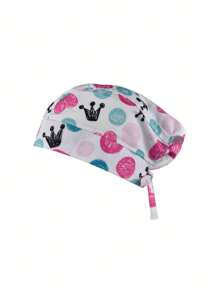 SOULMATE Printed Surgical Medical Cap For Women - 心和皇冠 - 查看 2