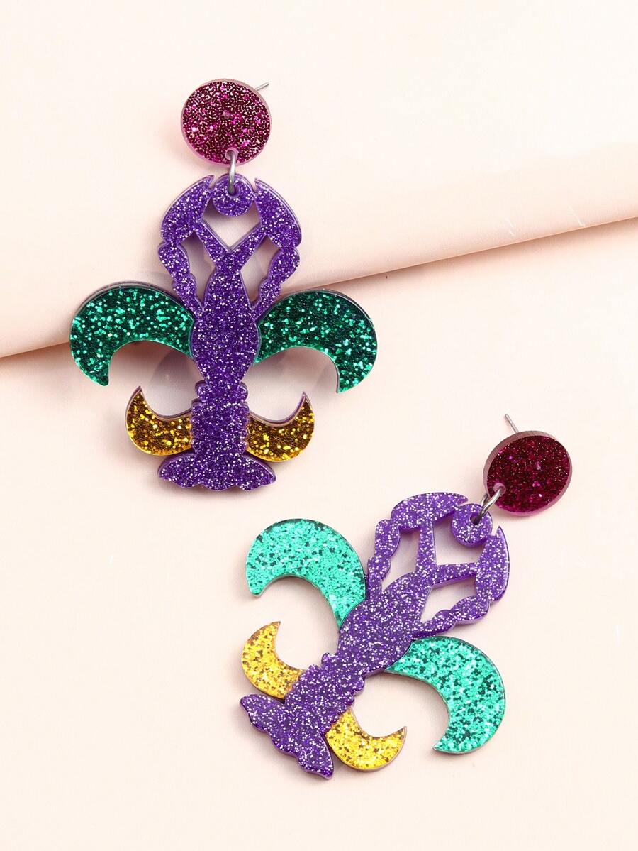 1 đôi Hình học Lễ hội Dangle Hoa tai Đối với phụ nữ - Nhiều màu - Xem 1