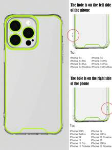1pc High Transparency Tpu Night Light Luminous Phone Case With Stylish Painted Pattern - Mustard Yellow - View 12