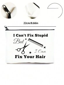 1pc Letter Pattern Multifunctional Barber Cosmetic Bag, Hairdresser Makeup Bag, Interesting Hairdresser Gift, Toiletry Organizer Travel Bag - Multicolor - View 4