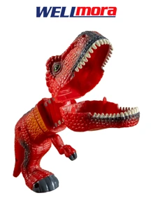 DINOSAURIO MORDELÓN DE JUGUETE PARA NIÑOS CON RESORTE - MECANISMO SEGURO Y FÁCIL DE MANEJAR JUGUETE MANIPULATIVO PARA EDADES +3 RUGE DE ALEGRÍA CON TU REGALO PREHISTÓRICO - Rojo - Ver 3