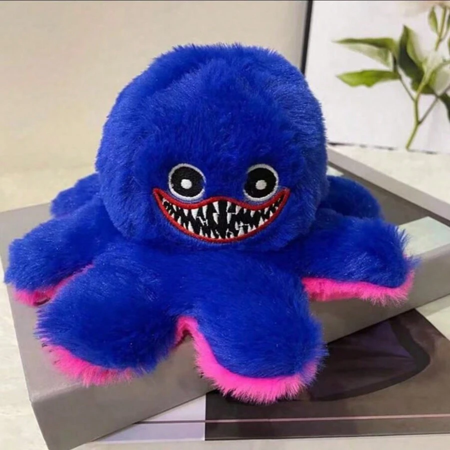 20cm/7.78in Blue And Pink Flip Octopus Plush Toy With Big Mouth, Ideal For Friends As Fun Plush Toys Or Decorative Items In Various Occasions - Multicolor - View 1