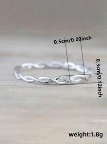 1 PC Elegant S925 Sterling Silver Cubic Zirconia Rings Wedding Jewelry For Women Fine Jewelry Valentine'S Day Gift Engagement Bridal Jewelry - 1# - View 5