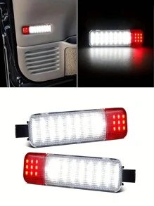 2pcs LED Interior Door Light - Compatible With 1999-2006silverado/Sierra 1500 3500 2500 HD - Door Panel Courtesy LightWarning Light Lamp Assembly - Red and White - View 11