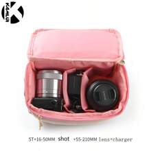 Mirrorless Camera Bag Small Slr Backpack, Shockproof And Splashproof - Pink - View 3