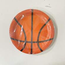 Basketball Designed Disposable Dinner Plate 9 Inch 10pcs/Bag - Brown - View 4