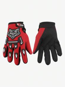 1pair Of Children's Gloves For Outdoor Sports Fishing Mountaineering, Bicycle Non-Slip Breathable Gloves - Red - View 1