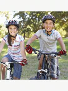 1pair Of Children's Gloves For Outdoor Sports Fishing Mountaineering, Bicycle Non-Slip Breathable Gloves - Red - View 2