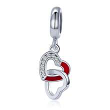 bamoer 1 pièce 925 Argent Sterling Famille Perles D'amour Rouge Perles D'étreinte Aimante Pour Bracelet De Femmes Collier Accessoires De Bricolage Cadeau De La Saint-valentin