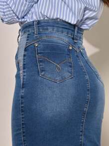 Women Denim Skirts - Blu lavato medio - Visualizzare 8