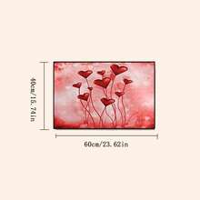 1入組情人節矮人,紅玫瑰和家庭字母圖案的廚房地墊,粉色心形廚房墊,浴室墊,防滑門墊,柔軟的地毯家居裝飾 - 紅心氣球 - 查看 3