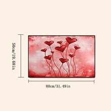 1入組情人節矮人,紅玫瑰和家庭字母圖案的廚房地墊,粉色心形廚房墊,浴室墊,防滑門墊,柔軟的地毯家居裝飾 - 紅心氣球 - 查看 2