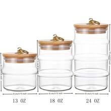 1pc Glass Sealed Jar For Kitchen Storage, Candy, Grains, Snacks - White - View 2
