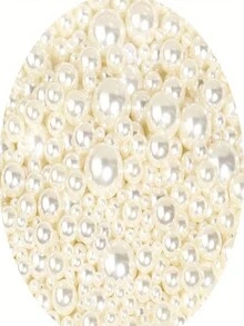 1000入組12mm奶白色ABS假珍珠，非常適合DIY手工藝品、婚禮和派對裝飾、珠寶製作、耳環、頭飾、無孔珠串 - 奶白色12mm 500顆 - 查看 2