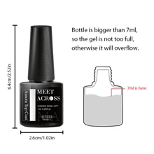 MEET ACROSS 7ml 月光白閃粉凝膠指甲油頂層塗料，珍珠光澤效果，閃亮色彩凝膠指甲油 - 白色 - 查看 6