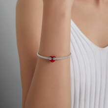 bamoer 1 pièce 925 Argent Sterling Famille Perles D'amour Rouge Perles D'étreinte Aimante Pour Bracelet De Femmes Collier Accessoires De Bricolage Cadeau De La Saint-valentin