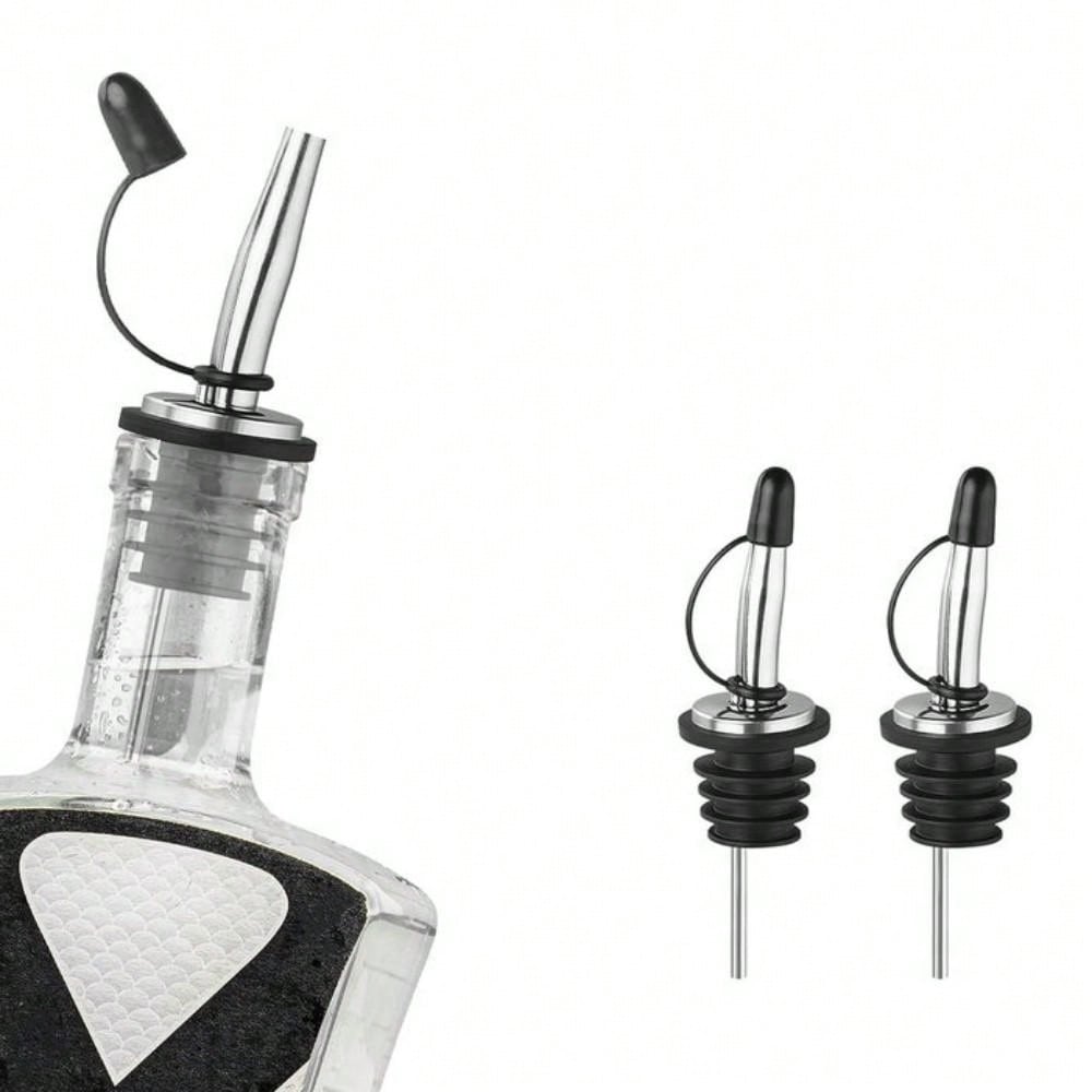 2pcs Small Brush Stainless Steel Bottle Pourer, Quick Pouring Tapered