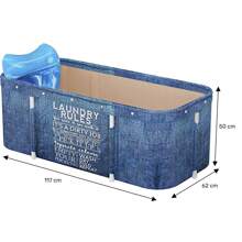 Tina De Baño Plegable 2 Adultos Spa En Casa Baño Portatil - Azul - Ver 4