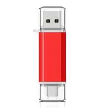 新款type-c 2合1 Otg 128gb 64gb 32gb 16gb 8gb 隨身碟高速usb閃存盤 Otg隨身碟 64gb 128gb 2合1 Type C Otg Usb閃存盤 - 紅色 - 查看 3