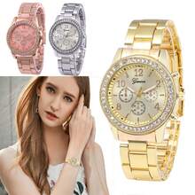 Geneva Diamond Lady Watch Vintage Elegant Design Woman - Gold - View 2