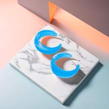 1對/2入組甜美清新時尚c形有機玻璃耳環,女士專用 - C型時尚耳環 - 查看 5